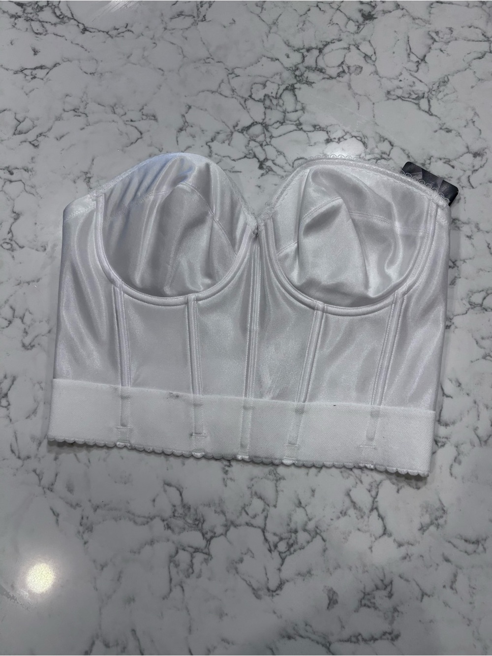 Dominique White Basque Corset Bra Size 36C